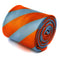 blue and orange barber striped design tie